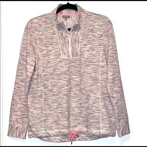 T by Talbots pink & gray heathered sport top